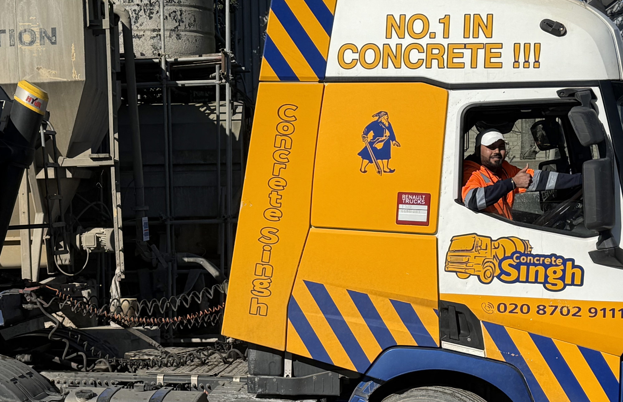 concrete singh truck thumbs up